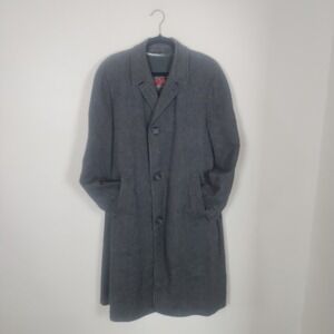 Vintage Fieldshire Tweed Trench Overcoat Jacket Size 37 Retro